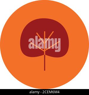 Trockenes Blatt-Symbol auf weißem Hintergrund, Blockstil, Vektorgrafik Stock Vektor