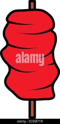 Döner Kebab Symbol über weißem Hintergrund, Linie und Füllung Stil, Vektor-Illustration Stock Vektor