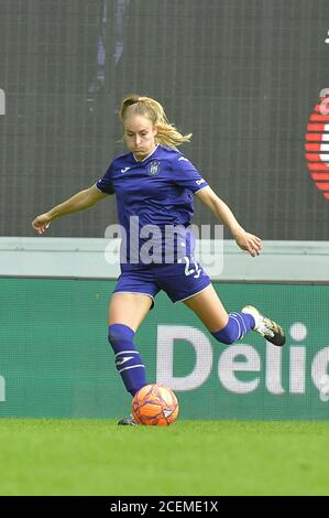 Anderlecht, Belgien. August 2020. Anderlechts Tessa Wullaert (27) während eines weiblichen Fußballspiels zwischen RSC Anderlecht Dames und Standard Femina de Liege am ersten Spieltag der Saison 2020 - 2021 der belgischen Women's Scooore Superleague, samstag, 29. August 2020 in ANDERLECHT, Belgien. FOTO SPORTPIX.BE Dirk VUYLSTEKE Dirk Vuylsteke Sportpix.be Quelle: SPP Sport Presse Foto. /Alamy Live Nachrichten Stockfoto