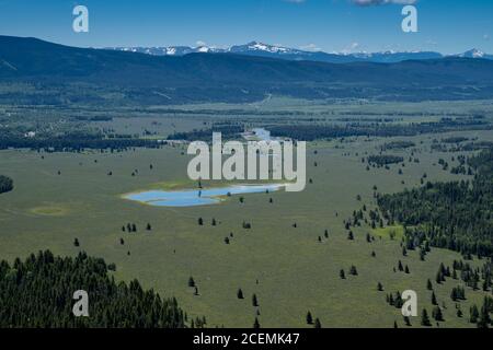 Blick vom Signal Mountain Blick auf den Grand Teton National Park Wyoming Stockfoto