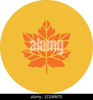 Trockenes Blatt-Symbol auf weißem Hintergrund, Blockstil, Vektorgrafik Stock Vektor