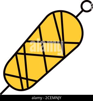 türkisches Fleisch Symbol auf weißem Hintergrund, Linie und Füllung Stil, Vektor-Illustration Stock Vektor