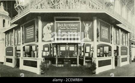 . Die Geschichte der Ausstellung, die offizielle Geschichte der internationalen Feier, die 1915 in San Francisco stattfand, um der Entdeckung des Pazifischen Ozeans und dem Bau des Panamakanals zu gedenken. VERBESSERUNG DER MENSCHLICHEN RASSE Stockfoto