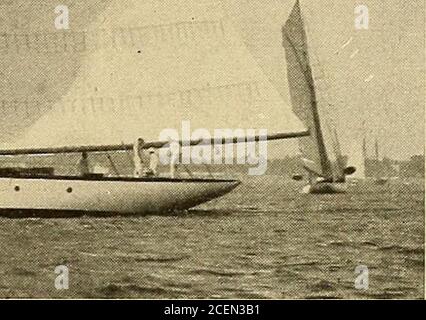 . Jachten und Segeln; eine Zeitschrift, die dem Aufbauen des edlen Yachtsports gewidmet ist. VAGRANT Gewinner des New York - Bermuda 1910 Race. Harold S. Vanderbilt, Eigentümer Stockfoto
