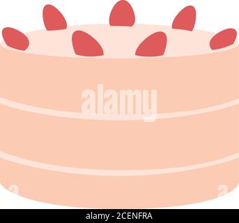 Köstliche Geburtstagstorte auf weißem Hintergrund Vektor Illustration Design Stock Vektor