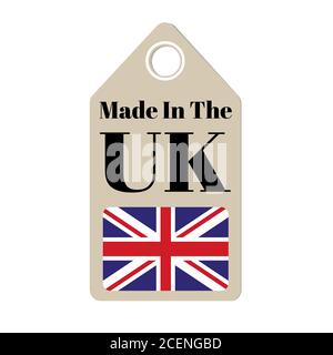 Hergestellt im UK-Tag-Vektor auf weißem Hintergrund Stock Vektor