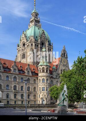 Neues Rathaus erbaut 1913 im eklektischen Sil von Hermann Eggert in Hannover, Niedersachsen, Deutschland, Europa Neues Rathaus erbaut 1913 in eklektischer s Stockfoto