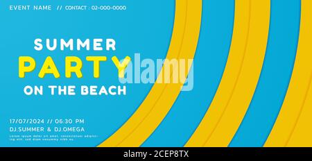 Sommer Party Musik Konzept Kreis Welle Überlappung Form desgin bunt hell. vektor-Illustration. Stock Vektor