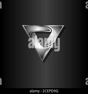 Modernes Design Dreieck mit Farbe Metall auf schwarzem Hintergrund. Emblem Design des Dreiecks Symbol. Vektorgrafik EPS.8 EPS.10 Stock Vektor