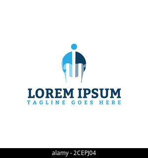 Abstraktes rundes Symbol für Element Design mit Farbe blau. Flaches Design-Symbol auf weißem Hintergrund. Vektorgrafik EPS.8 EPS.10 Stock Vektor