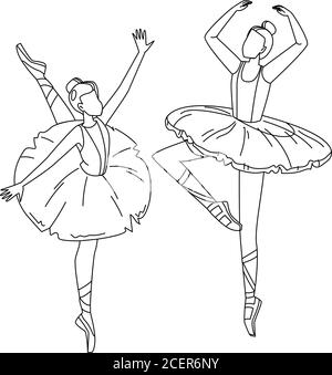 Ballerinas Tragen Tutu Tanz Ballett Vektor Illustration Stock Vektor