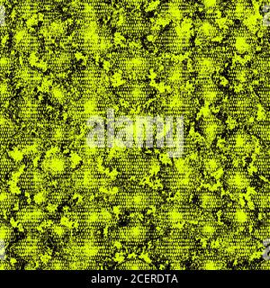 Nahtloses Schlangenmuster. Monochrome schwarze und gelbe Reptilien wiederholende Textur. Strukturierte Schlangenhaut modischen Hintergrund. Mode und stilvolle Ani Stockfoto