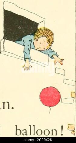 . Sonnige Reime für glückliche Kinder. : Rhymes. Der Ballonmann.. Toot toot! Ballon Mann!Wer will einen Ballon, der zum Mond segelt?Ballon Mann! Ballon!Theyre rot, blau und weiß, und sie fliegen wie ein Drachen!Wer will einen Ballon, Ballon? Ein Stockfoto