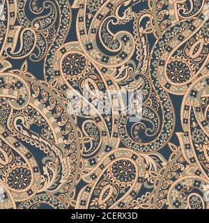 Damast Paisley nahtlose Vektor-Muster. Blumen Vintage Hintergrund Stock Vektor