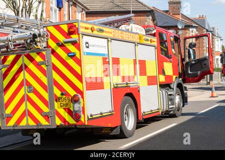 Brentwood Essex 2. September 2020 Essex Feuer- und Rettungsgerät Besuchen Sie ein Hausbrand in Brentwood Essex Kredit: Ian Davidson/Alamy Live News Stockfoto