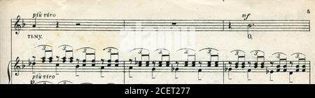 Noten "in der Stille der geheimen Nacht" des Komponisten Sergei Wassiljewitsch Rachmaninow. Stockfoto