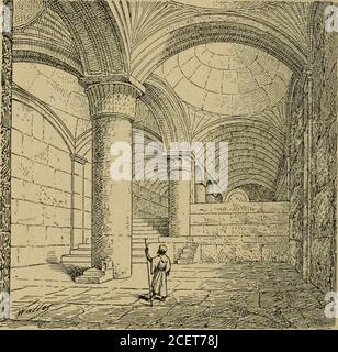 . L'architecture romane. ^ ^iUWK 92 LARCHITECTURE ROMANE. est ici particulièrement intéressant parce quil est exemple, fort rare au vi« siècle, de coupoles en pierre,appareillées normalement. A cette époque on construisit, dans la Syrie centrale. FI G. S 2, LE TEMPLE A JERUSALEM. (Porte double.) aussi bien que dans la Palestine, des édifices à coupoleset nous donnons un spécimen curieux de ce Genre Dekonstruktion par le baptistère de Saint-Georges dEzra(Abb. 39); Mais ces Monuments furent élevés à Timitationdes Perses, non seulement dans la forme générale, Mais ECORIGINES DE RCHROMAN Stockfoto