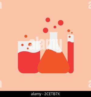 Dies ist eine Abbildung, die ein in einem Labor häufig verwendetes Reagenzglas zeigt. Stock Vektor