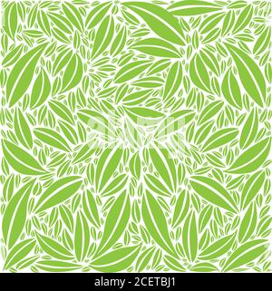 Blattmuster - kleine und große Blätter - Grüne Farben - Monochrom Stock Vektor