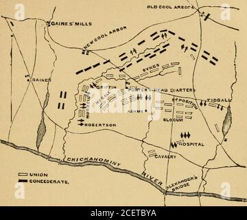 . Leben und militärische Karriere von Winfield Scott Hancock; sein frühes Leben, Ausbildung und bemerkenswerte militärische Karriere. G aus dem Manuskriptreport von General Hancock, die prägnante, aber lebendige Sprache, in der er beschreibt die große Szene, die folgte - eine Szene, in der er formedso zeichnete eine Figur. Der allgemeine Plan von Lee für die Operationen des 3d vom Juli wurde unverändert beibehalten; aber es gab einige wichtige Änderungen vonDetails. Longstreet hatte, während* der Nacht zuvor, wurde verstärkt durch die Teilung der Streikposten, und es wurde vorgeschlagen, um diese die Mitte und die wichtigste Substanz der Übergriff Stockfoto