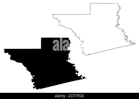 Grant County, Louisiana (US-County, Vereinigte Staaten von Amerika, USA, USA, US) Karte Vektor Illustration, scribble Skizze Grant Parish Karte Stock Vektor