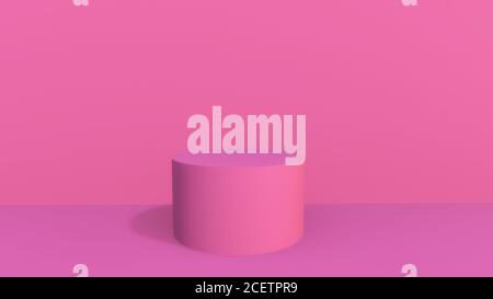 Minimaler Hintergrund für Branding und Verpackung Präsentation. Pink Coral Podium mit Korallen Hintergrund. 3d-Rendering-Illustration Stockfoto