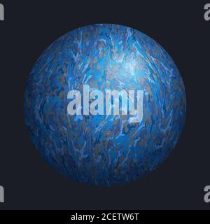 Kreis geometrische Form mit blauen abstrakten Flecken in Marmor-Stil auf schwarzem Hintergrund. Blue Planet Orbit Logo Vorlage Illustration Design. Cosmos Backg Stock Vektor