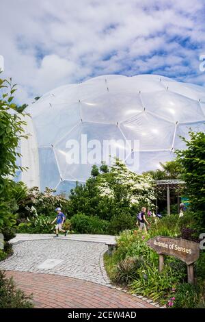 Das Eden Project bei St. Austell in Cornwall. Stockfoto