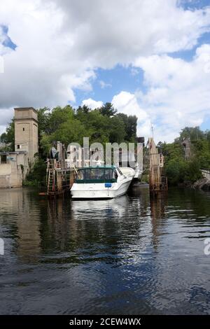 Big Chute Marine Railway in Big Chute Ontario Stockfoto