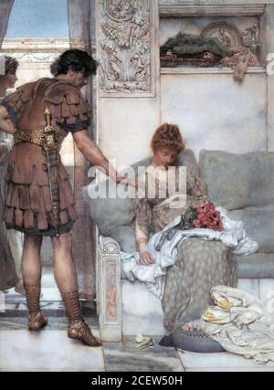 Alma-Tadema Lawrence - ein stiller Gruß - British School - 19. Jahrhundert Stockfoto