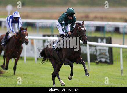 Robert Havlin an Bord von Amtiyaz im Betway Novice Stakes auf der Rennbahn Lingfield Park. Stockfoto