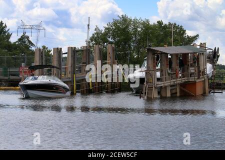 Big Chute Marine Railway in Big Chute Ontario Stockfoto