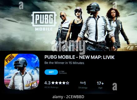 Guwahati, Assam, Indien. September 2020. Foto Illustration der PUBG-App auf einem ipad in Guwahati, indien, am 2. September 2020. Nach neuen Spannungen in Ladakh mit China, die indische Regierung beschlossen, beliebte mobile Gaming-App PUBG zu verbieten. PUBG mobile schließt sich der Liste der 118 verbotenen chinesischen App in Indien. Nach Angaben der Regierung ist die App unter Abschnitt 69A verboten, aufgrund von Aktivitäten, die die Souveränität und Integrität Indiens, seine Verteidigung und Sicherheit und die öffentliche Ordnung beeinträchtigen. Quelle: David Talukdar/ZUMA Wire/Alamy Live News Stockfoto