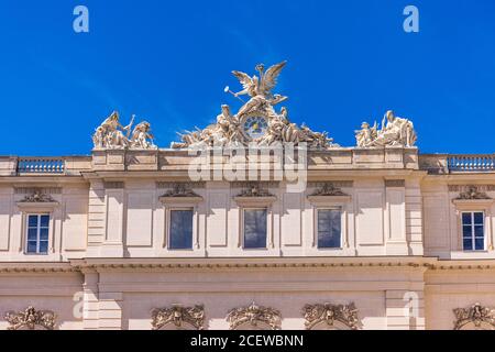 HERRENINSEL, DEUTSCHLAND - 31. August 2020: Schloss Herrenchiemsee, eines der berühmtesten Schlösser und das größte von König Ludwig II. Stockfoto