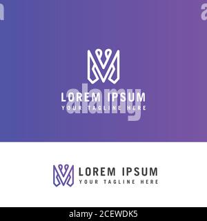 Modernes M-Logo-Design. M Buchstabe Minimaler Luxus Monogramm. Stock Vektor