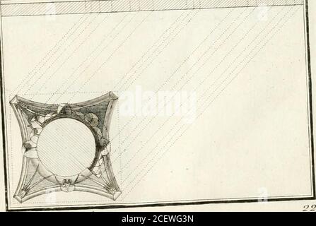 . Regles des cinq ordres d'architecture de Vignole : ouvrage dans lequel on donne : une idée de la géometrie, les définitions des figures géométriques nécessaires à l'étude de l'architecture, la Formation des ordres, rigoreusement démontrée, dans l'origine de l'architecture ... : enfin, les necessaires sur les ordres Appellés Accessoires. ^^^mw^^^f^ff^rf^. r.-L.niiJ/lic /If . ?•&lt; PI ^i O^MNK DR LENTATil.EiAIENT CORINTHIEX Stockfoto