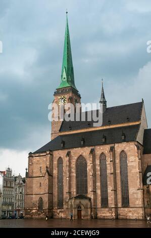 Gotische Kathedrale St. Bartholomäus in Pilsen, Tschechische republik Stockfoto