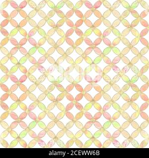 Nahtlose Aquarell Grunge gelb grün rot Gold Glitter abstrakte Textur. Aquarell handgezeichneter Hintergrund mit überlappenden Kreisen und goldenem Conto Stockfoto