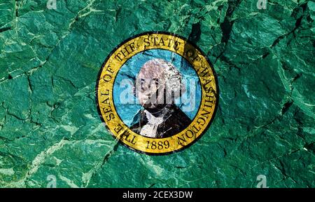 Das Siegel Des Staates Washington Auf Weißem Hintergrund Stockfotografie -  Alamy