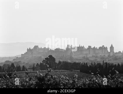 Die befestigte Stadt Carcassonne, Languedoc-Bereich, Frankreich Stockfoto