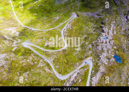 Luftaufnahme des Bealach na Ba Passes auf der Applecross Peninsula in Wester Ross, Schottland, UK Stockfoto