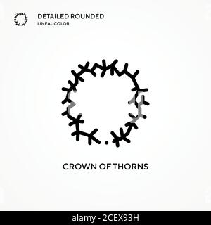 Vektorsymbol Dornenkrone. Moderne Vektorgrafik Konzepte. Einfach zu bearbeiten und anzupassen. Stock Vektor