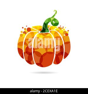 Reife Kürbis Logo Konzept. Squash Logo, Werbeidee, weißer Hintergrund. Trendy Stil Zeichen, kreative Symbol. Isolierte abstrakte Grafik-Design-Vorlage. Stock Vektor