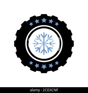 Winter Autoreifen fünf Sterne service Vektor-illustration EPS 10. Stock Vektor