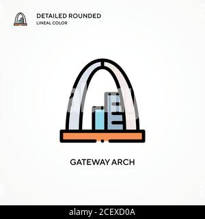 Gateway Arch Vector-Symbol. Moderne Vektorgrafik Konzepte. Einfach zu bearbeiten und anzupassen. Stock Vektor