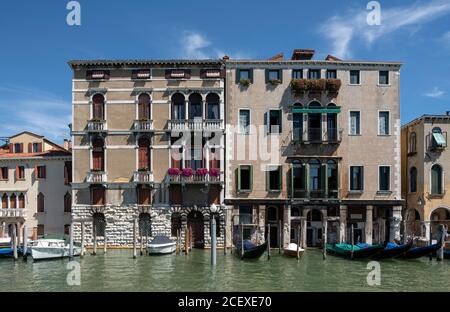 Venedig, Palast am Canal Grande; Palazzo Boldù a San Felice, Palazzo Contarini Pisani Stockfoto