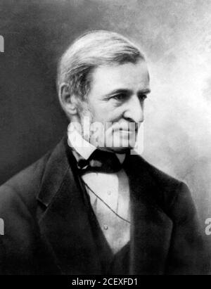 Ralph Waldo Emerson (1803-1882), Porträt des amerikanischen Essayisten, Dichters und Philosophen. Stockfoto