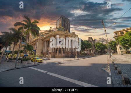 Stadtzentrum von Rio de Janeiro am Cinelandia-Platz. Brasilien Stockfoto