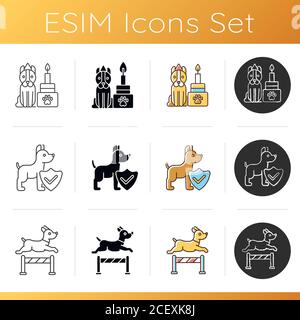 Symbole für die PET-Branche eingestellt Stock Vektor