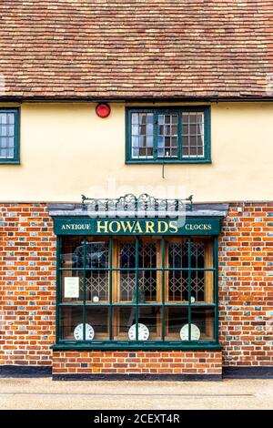 Howards Antiquitätenuhren Geschäft in Baldock, Großbritannien